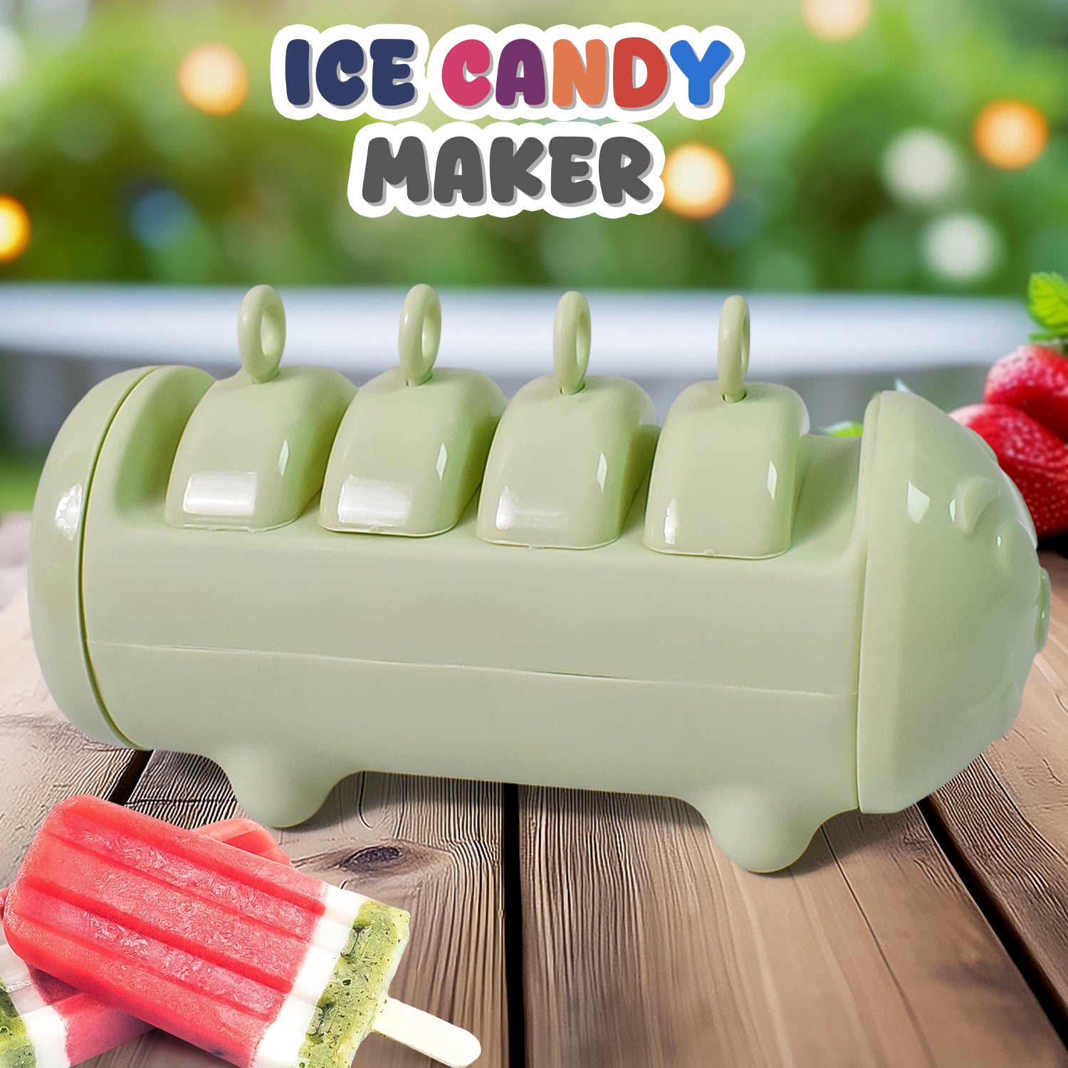 Plastic Ice Candy Maker 4 Compartment  Grid Kulfi Candy (1 Pc) Plastic Ice Candy Maker 4 Compartment  Grid Kulfi Candy (1 Pc)